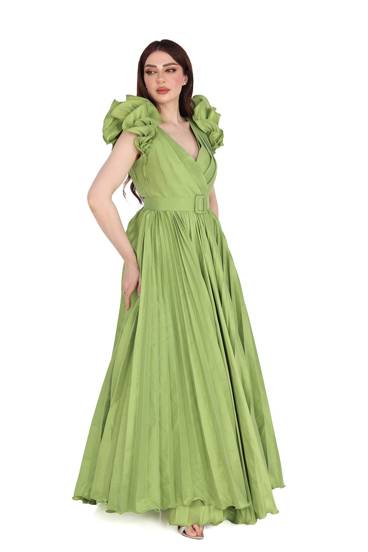 فستان سهرة أخضر