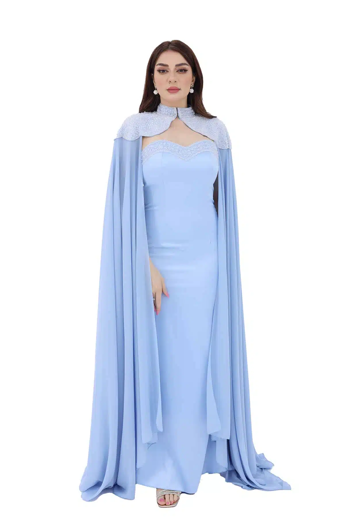 فستان سهرة بأكمام