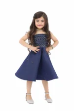 فستان بناتي كحلي تب