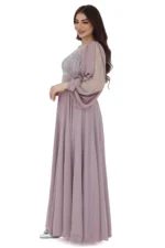 فستان شيفون بتطريز يدوي