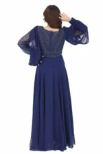 فستان شيفون بتطريز يدوي