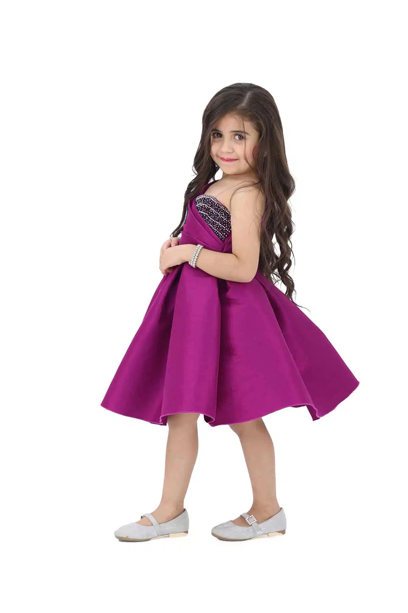 فستان بناتي فوشي انيق فستان بناتي فوشي انيق