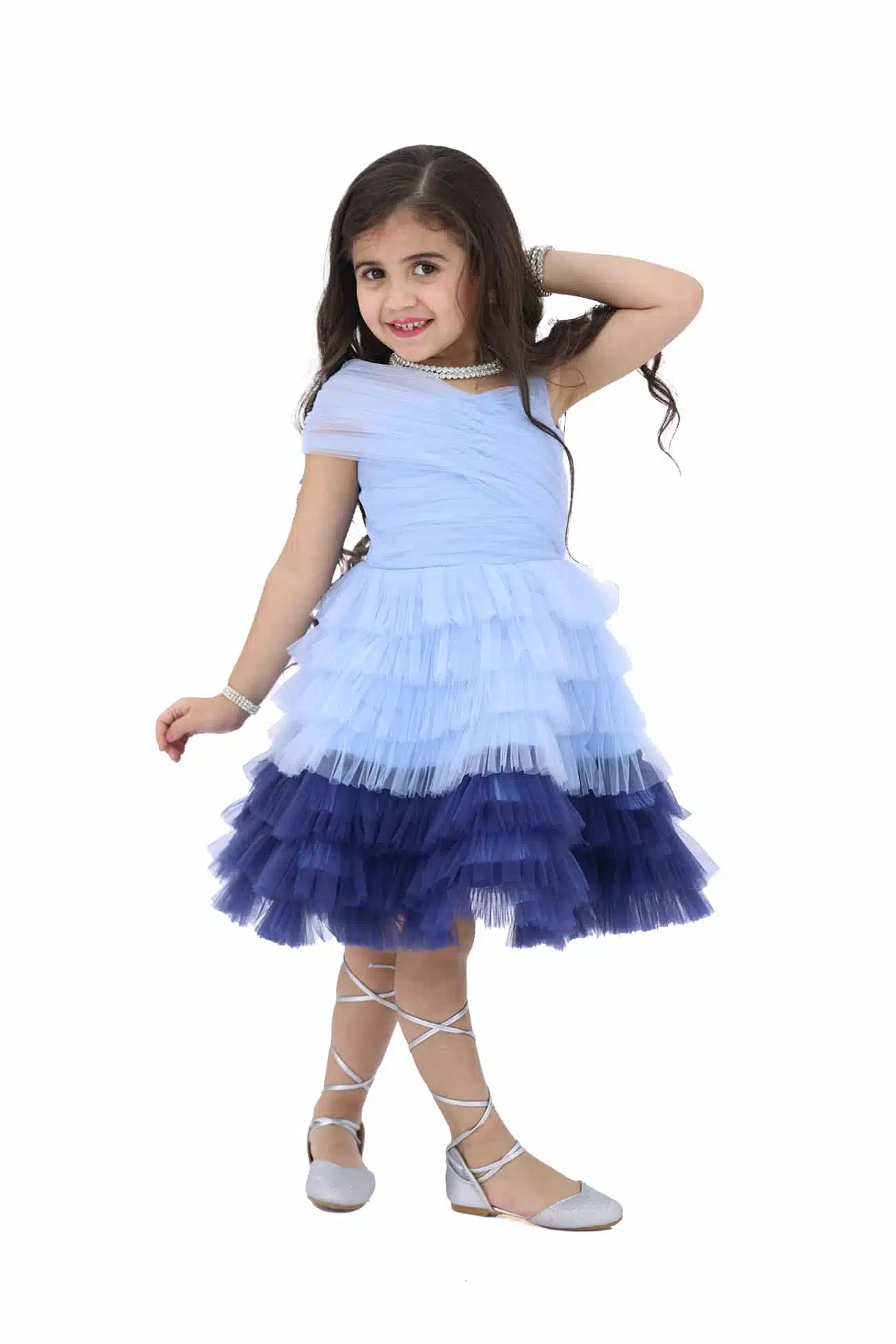 فستان بناتي تل طبقات