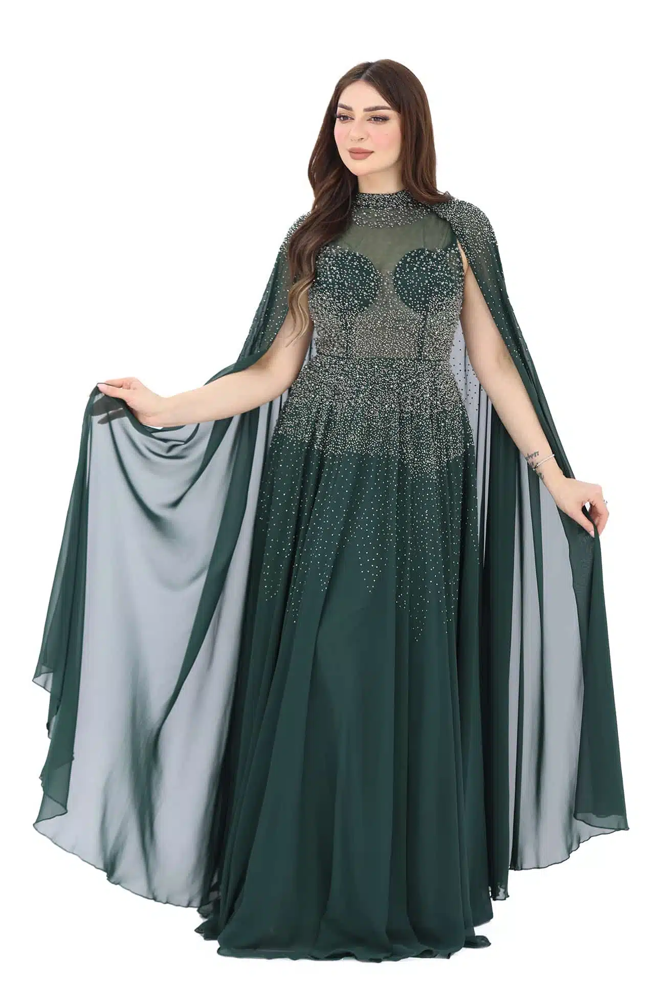 فستان سهرة شيفون مطرز