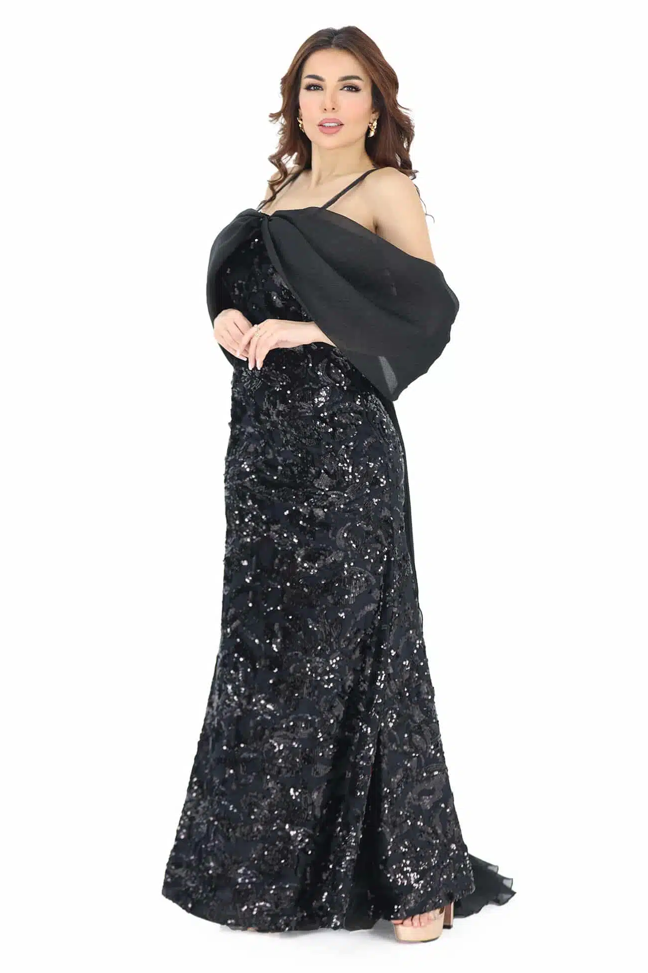 فستان شتوي باكمام اوف شولدر فستان شتوي باكمام اوف شولدر