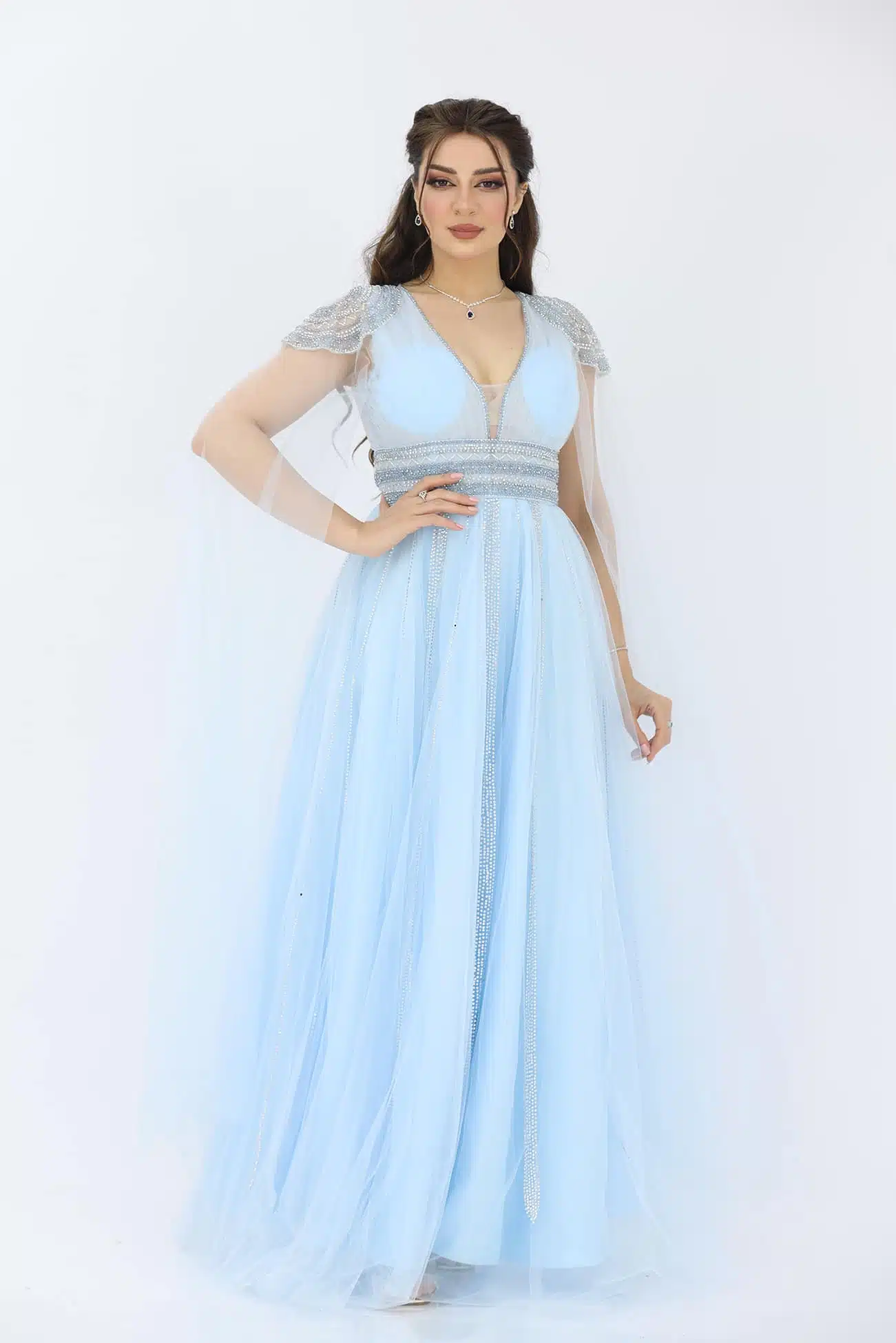 فستان سهرة تل فخم