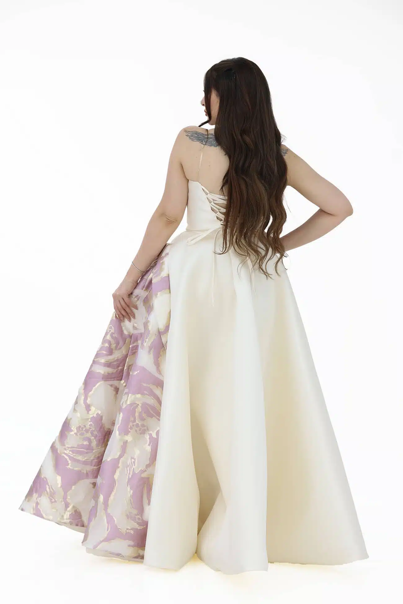 فستان سهره بفيونكة بالصدر