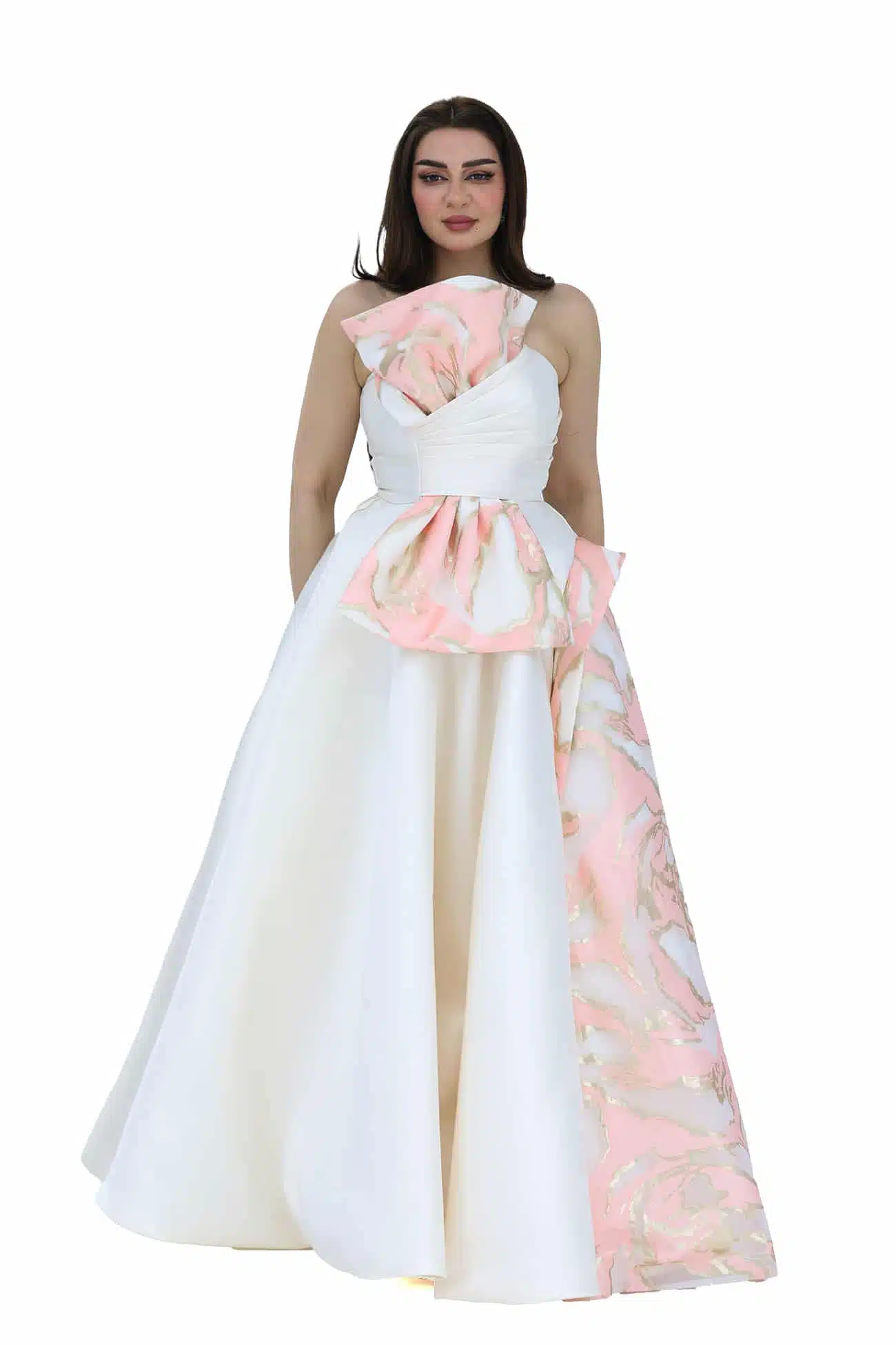 فستان سهره بفيونكة بالصدر