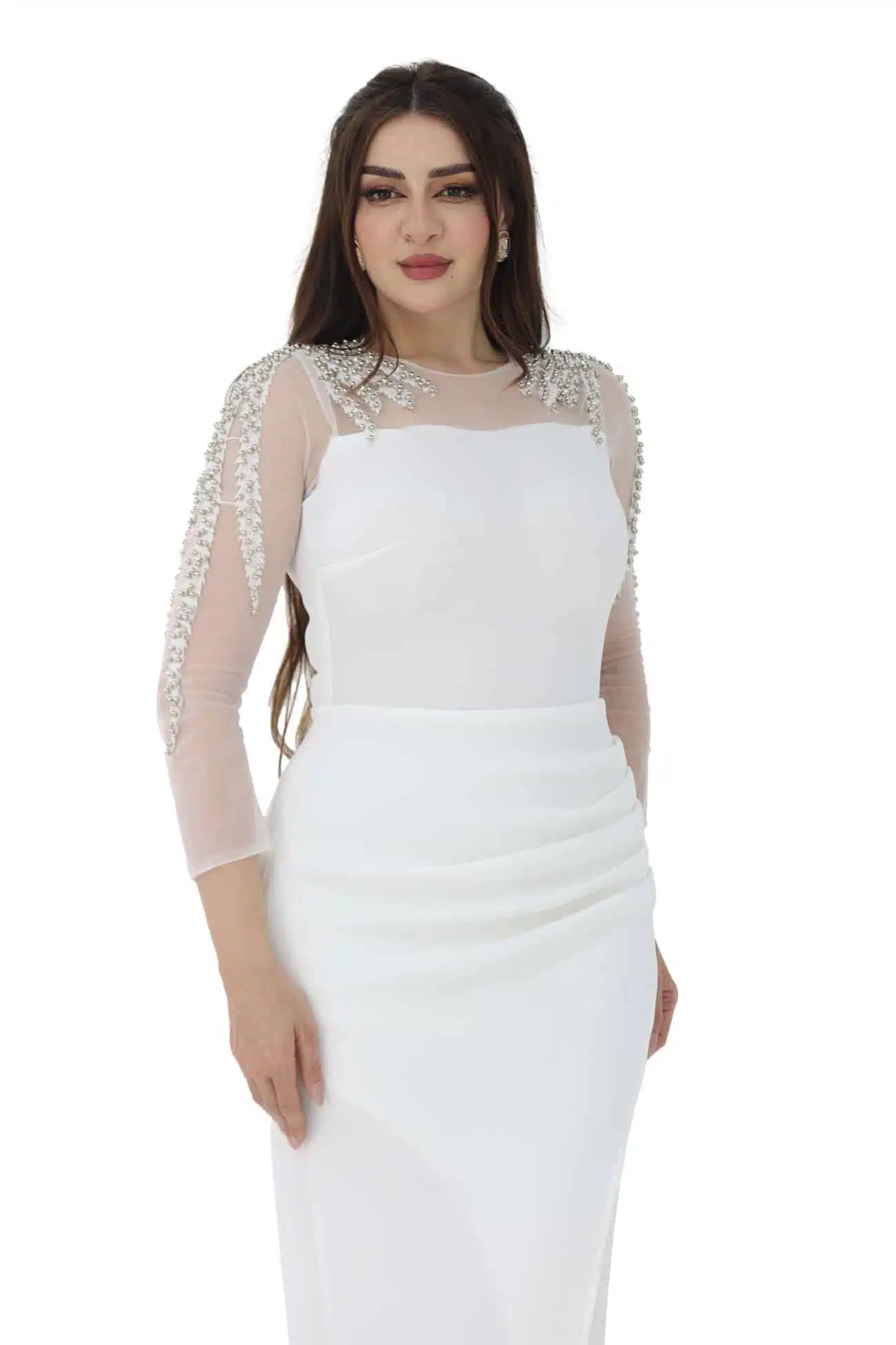 فستان مناسبات بتطريز يدوي فخم 