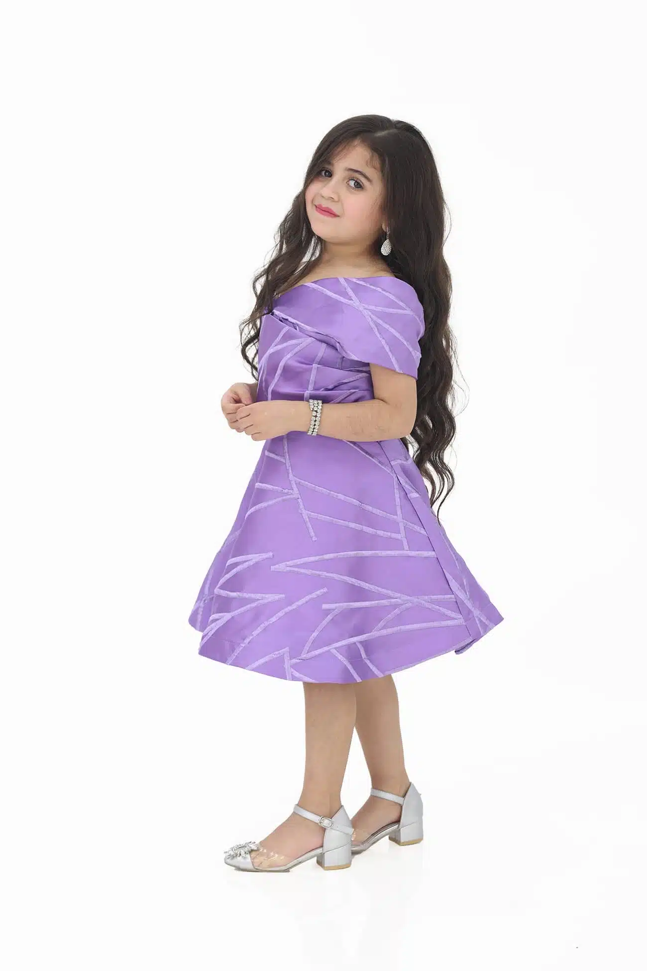 فستان بناتي فخم صدر لف