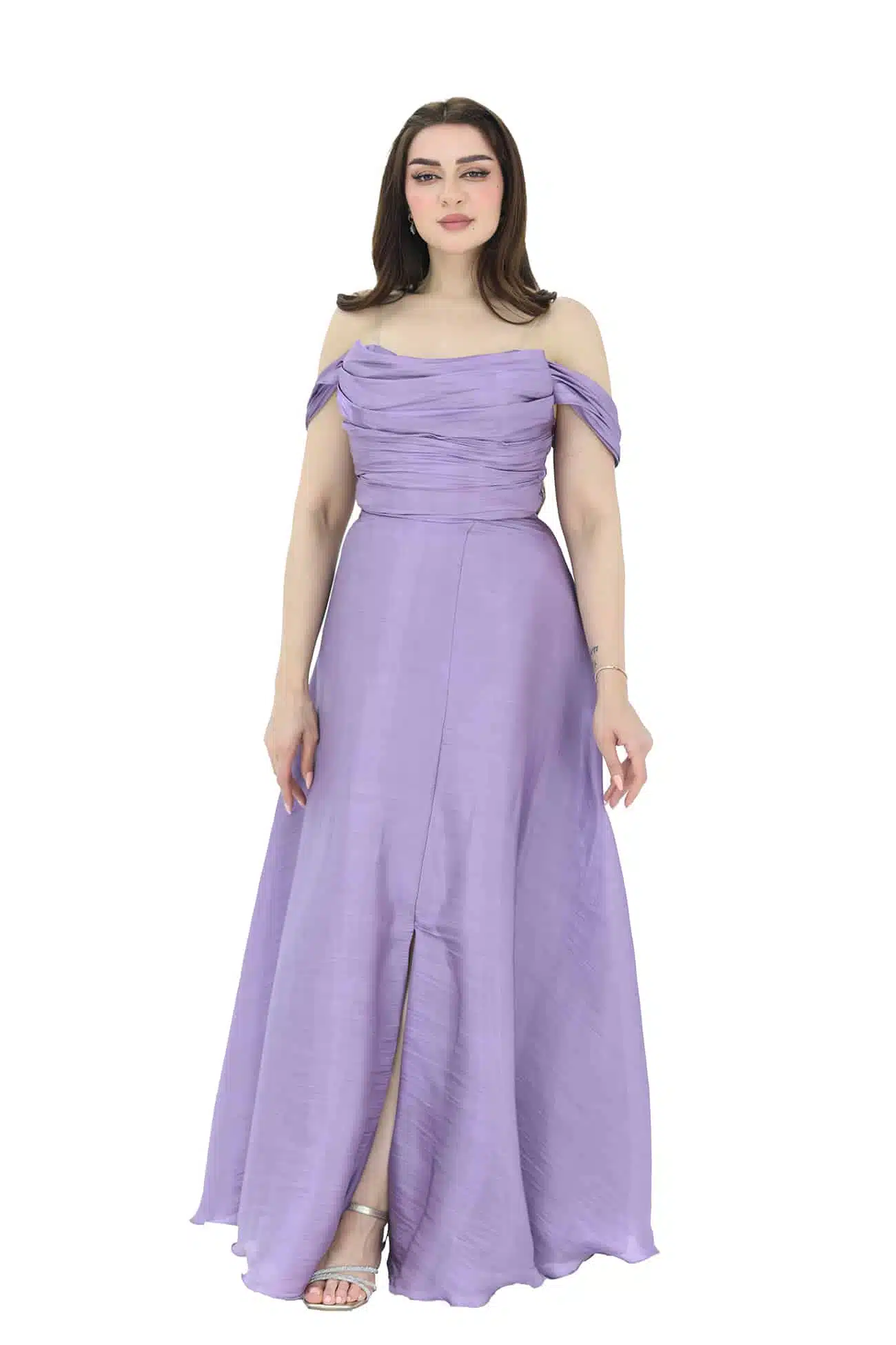 فستان سهرة أنيق بأكمام اوف شولدر