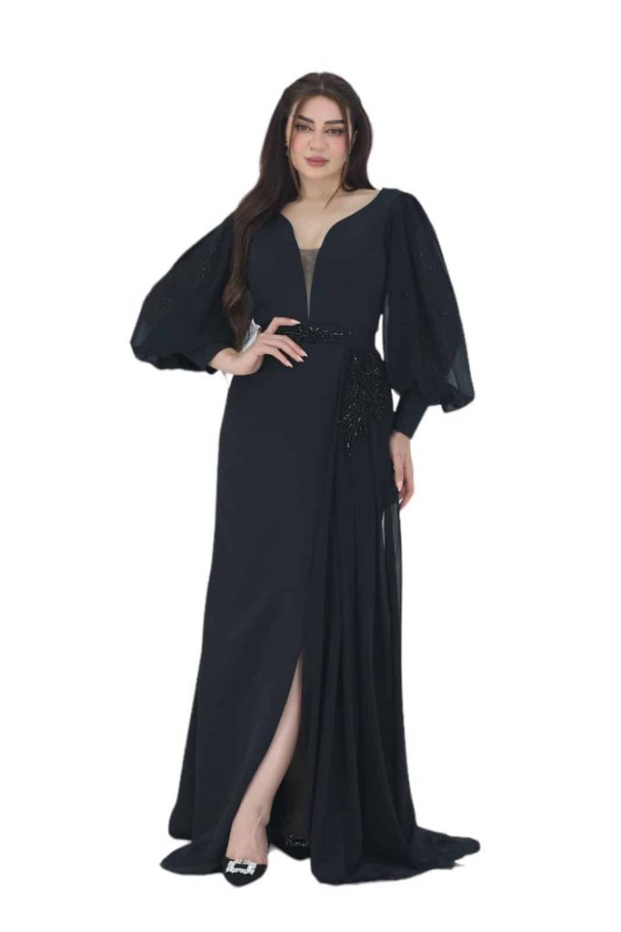 فستان اسود فاخر للمناسبات