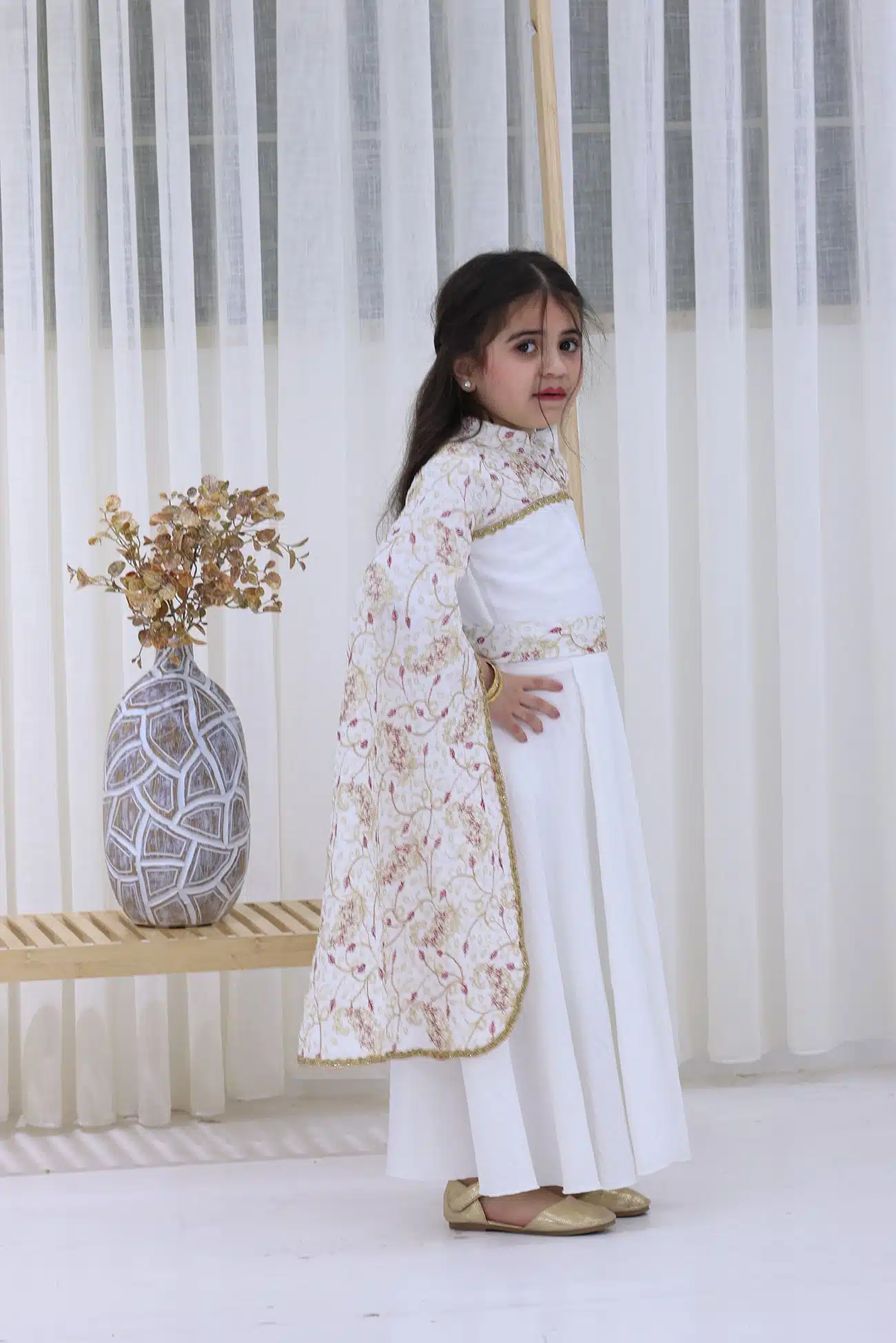 جلابية كويتي بناتي بأكمام طويله