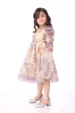 فستان بناتي ناعم مورد انيق