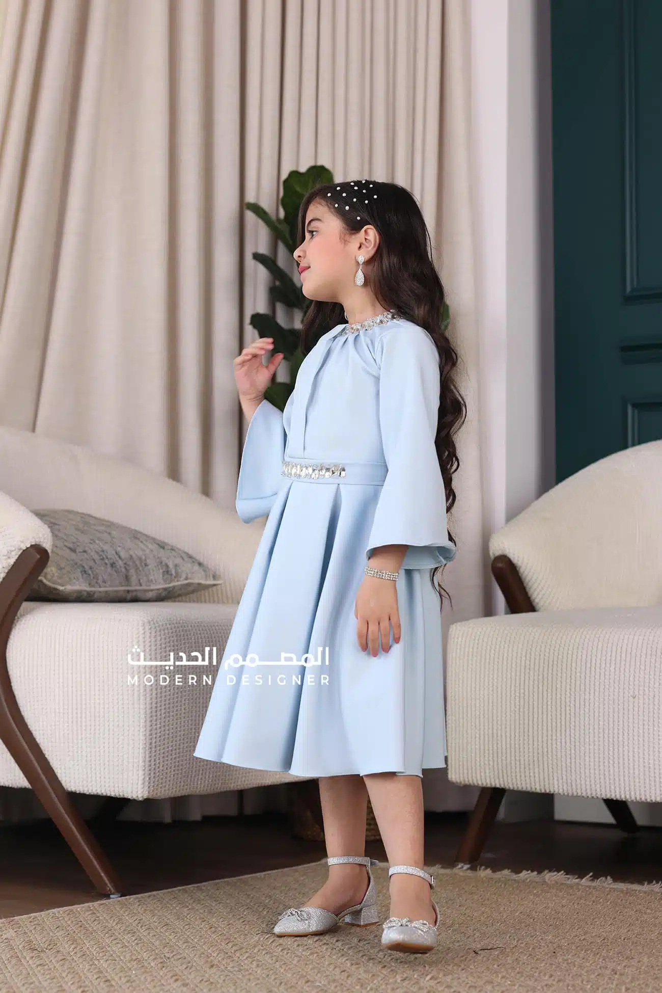 فستان بناتي تيفاني بأكمام طويلة