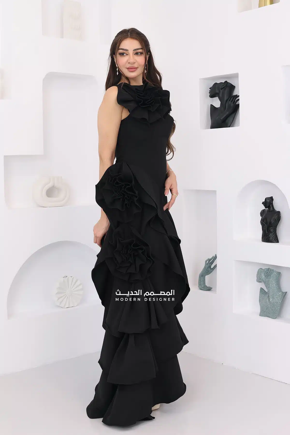 فستان سهرة فخم ورد