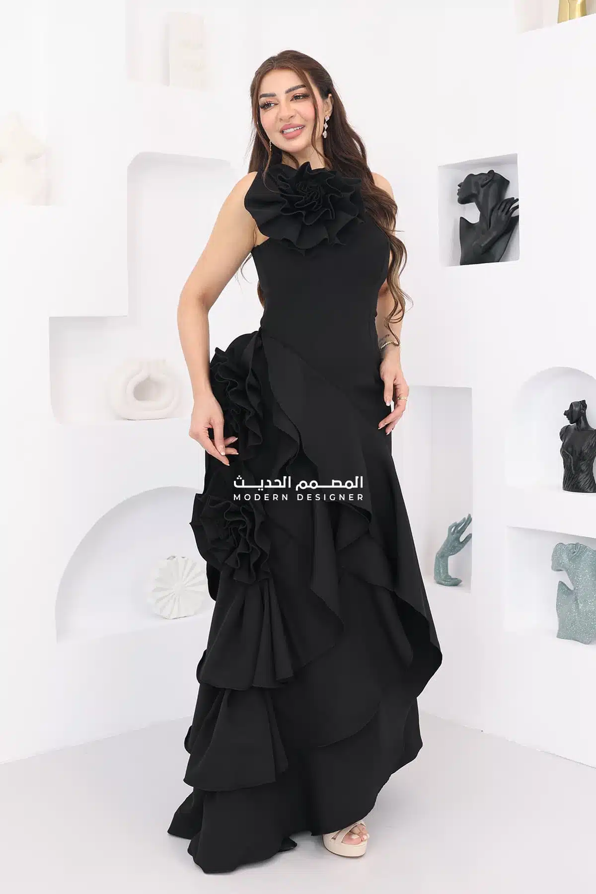 فستان سهرة فخم ورد