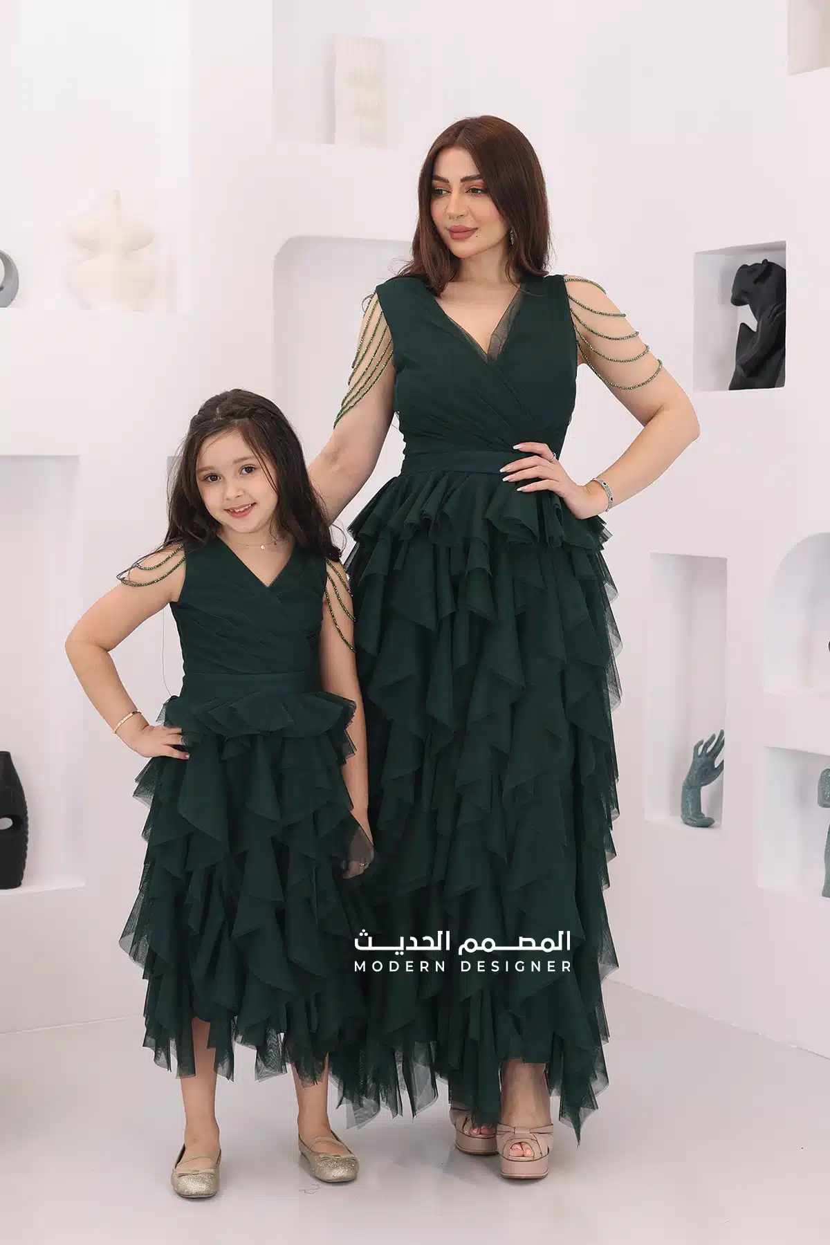 فستان سهرة تل طبقات فاخرة