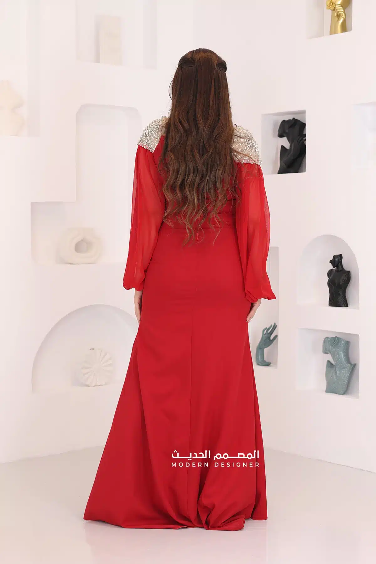 فستان مناسبات بأكمام شيفون فستان مناسبات بأكمام شيفون