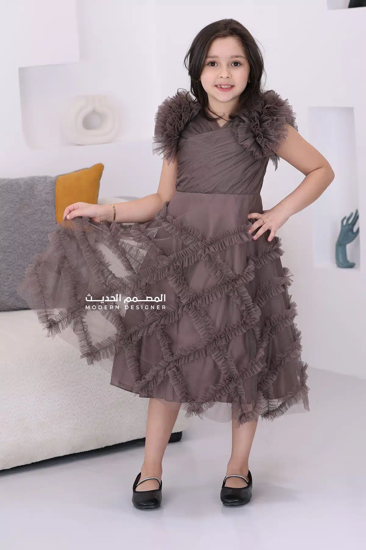 فستان بناتي تل طبقات فخمة فستان بناتي تل طبقات فخمة