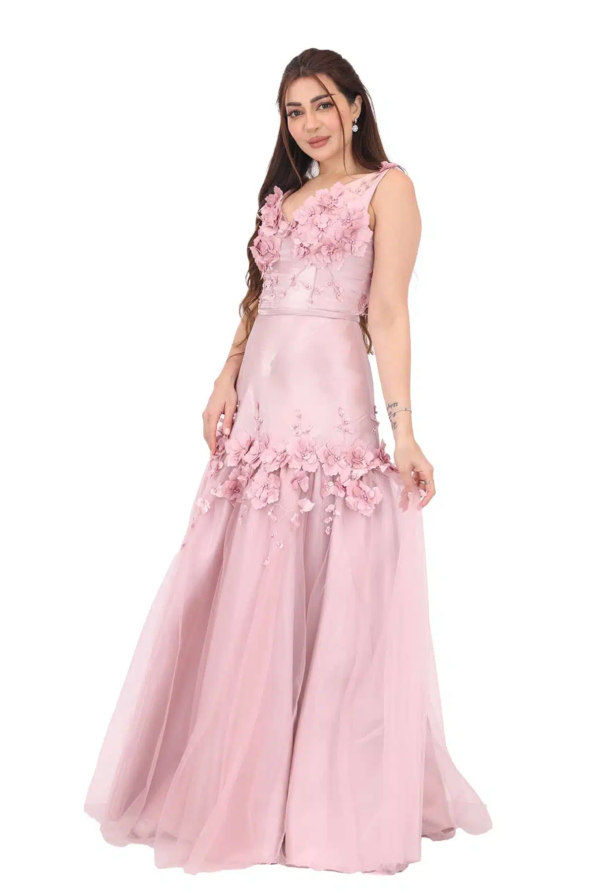 فستان سهرة راقي بورد بارز