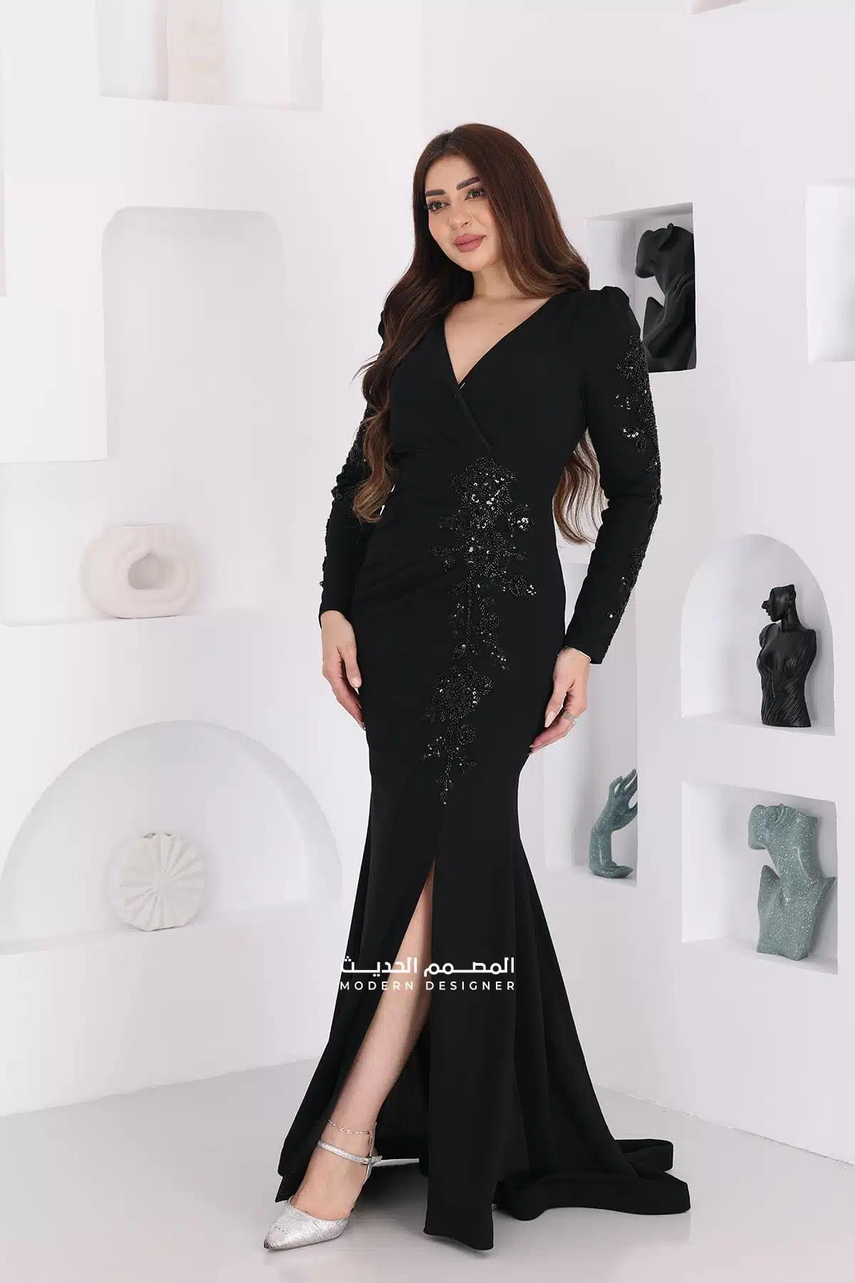 فستان سهرة فخمة بتصميم فريد