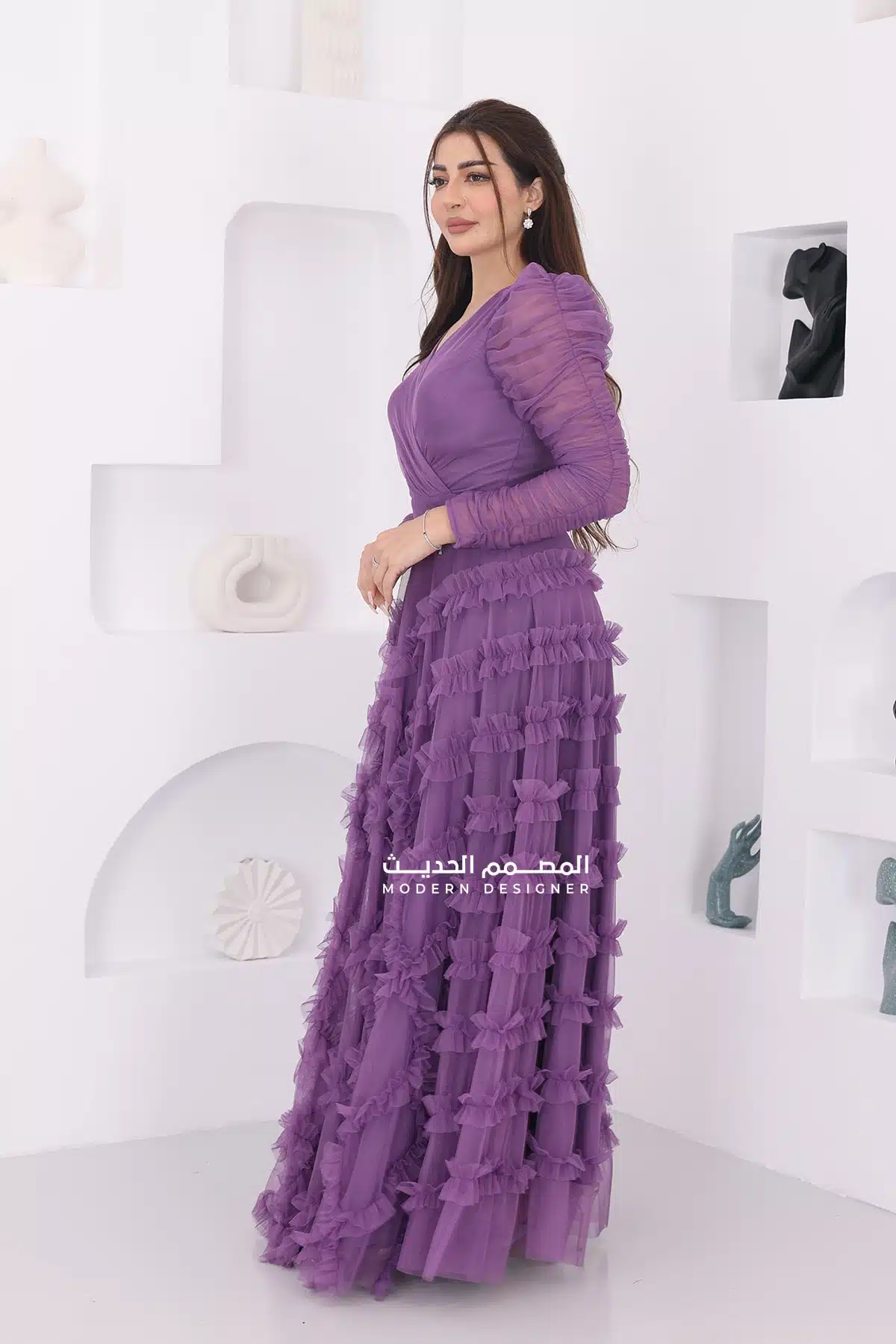 فستان سهرةفخم طبقات تل فستان سهرةفخم طبقات تل