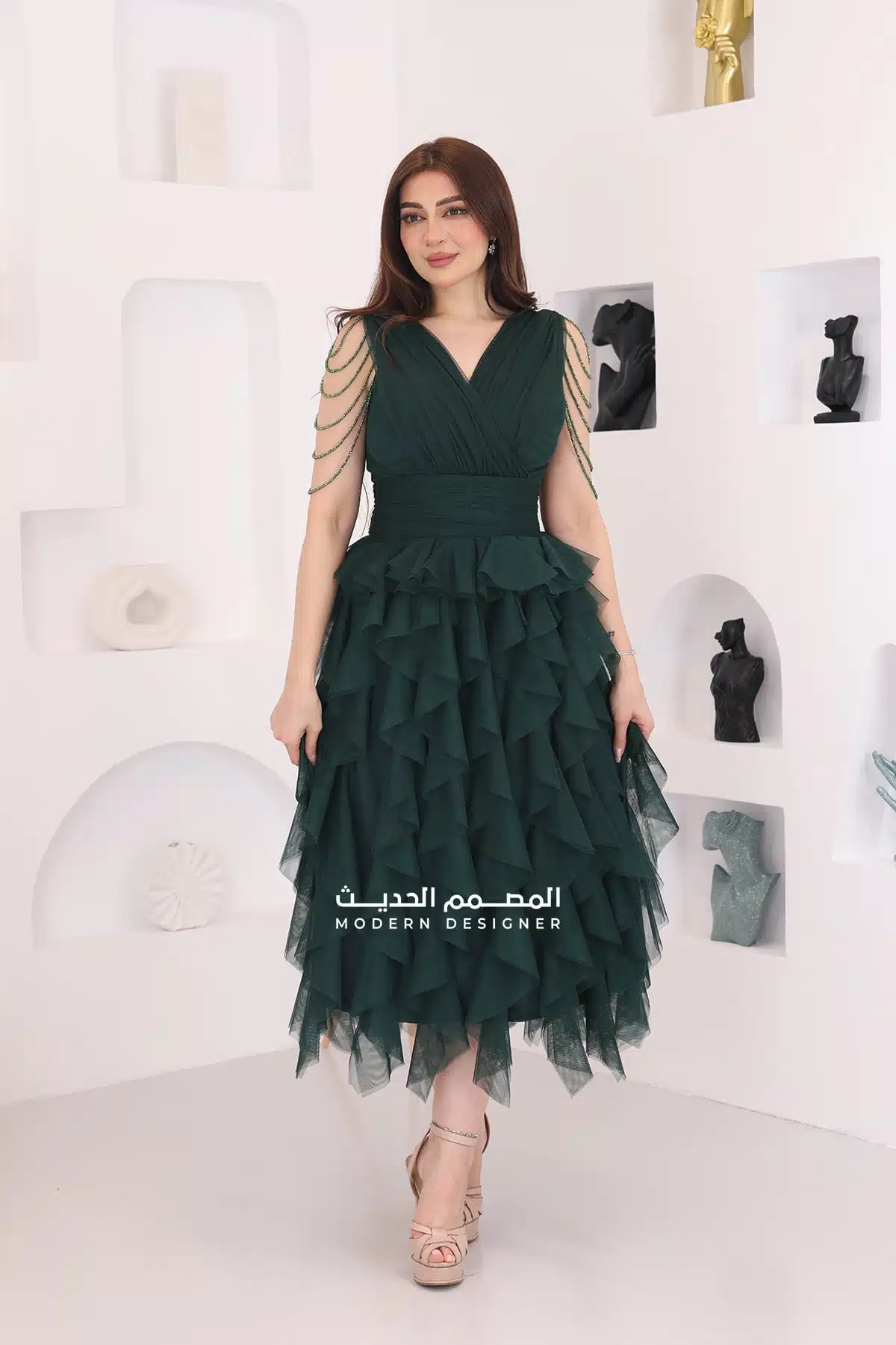 فستان قصير تل ناعم فخم