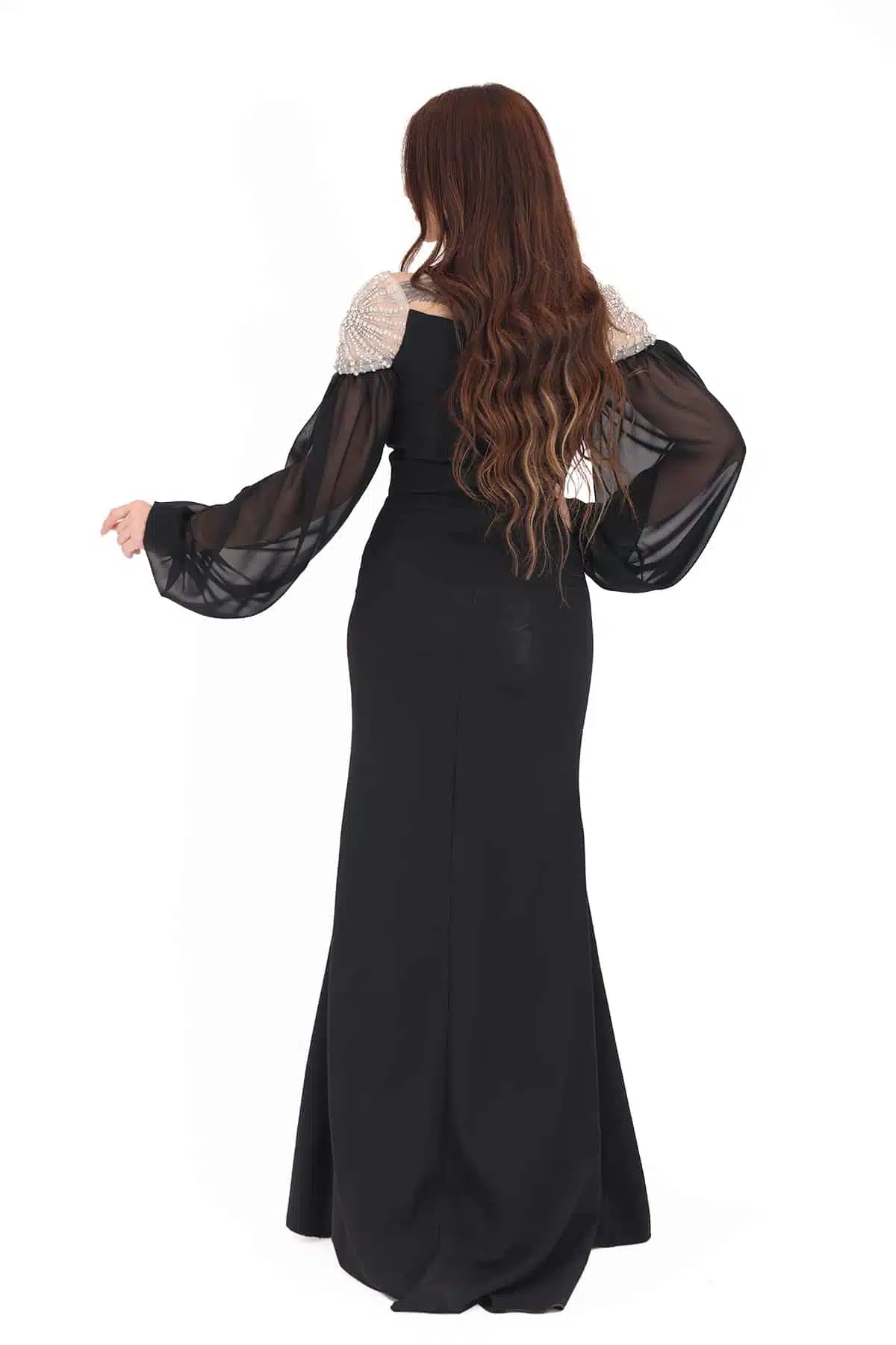 فستان مناسبات بأكمام شيفون فستان مناسبات بأكمام شيفون