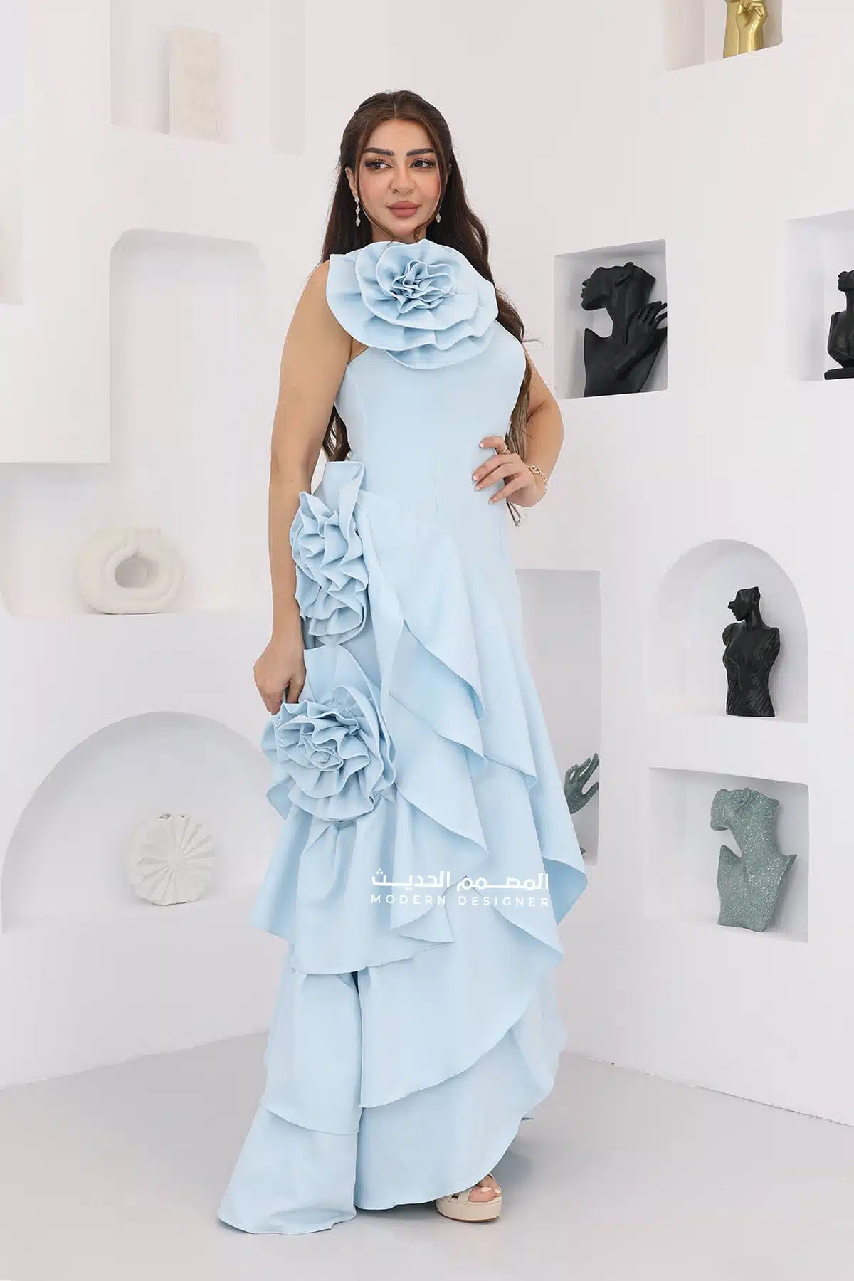 فستان سهرة فخم ورد