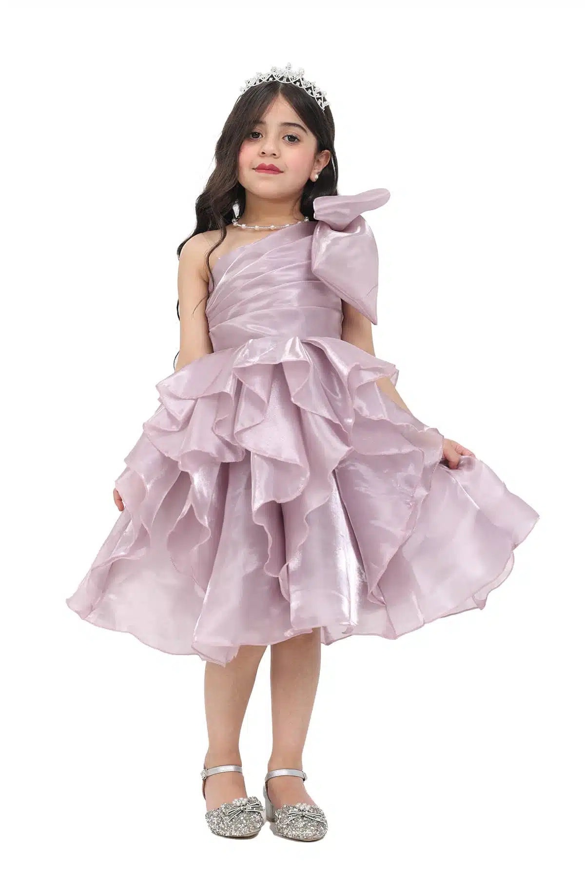 فستان بناتي بفونكة فخمة على الكتف فستان بناتي بفونكة فخمة على الكتف