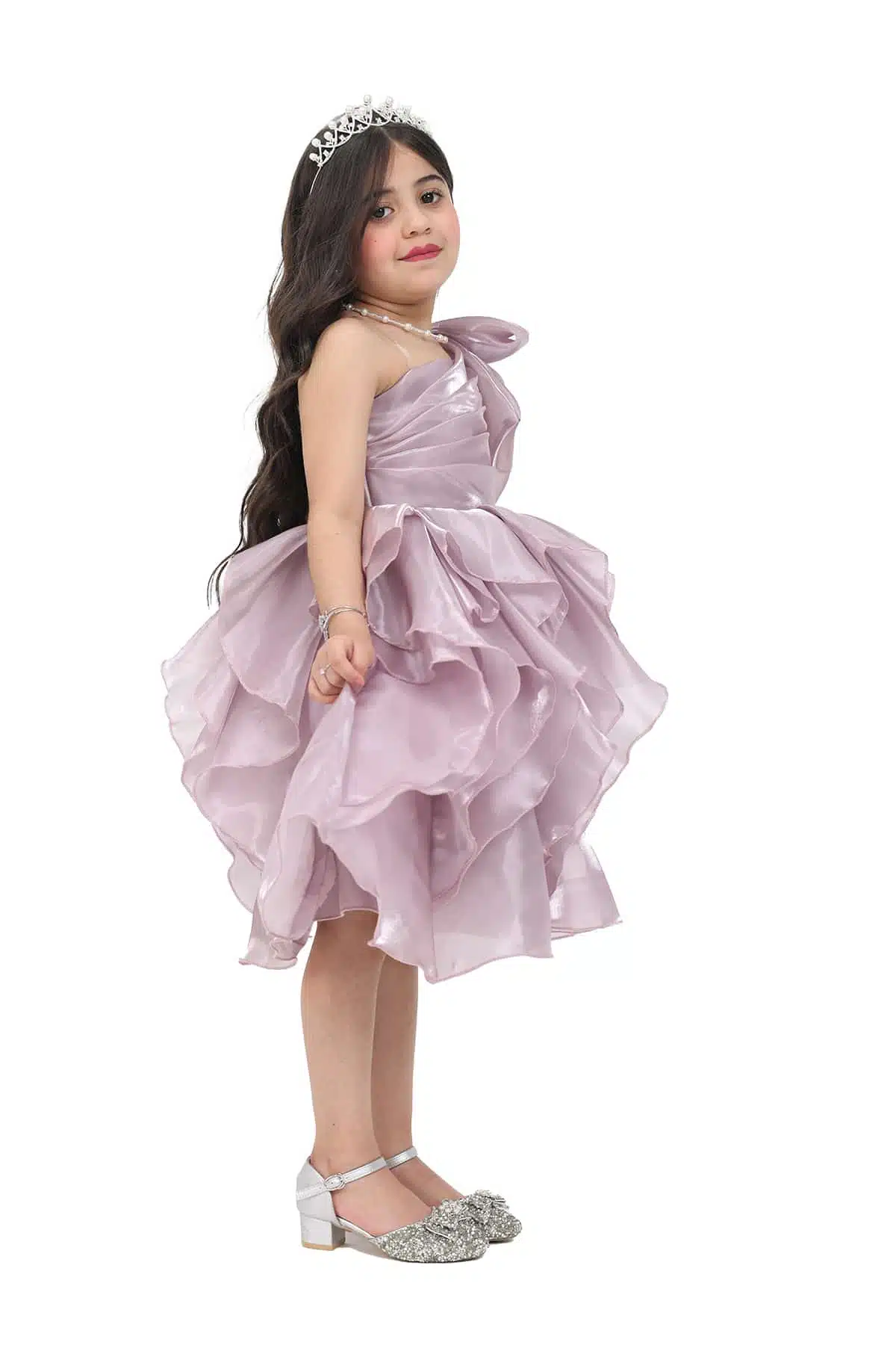 فستان بناتي بفونكة فخمة على الكتف فستان بناتي بفونكة فخمة على الكتف