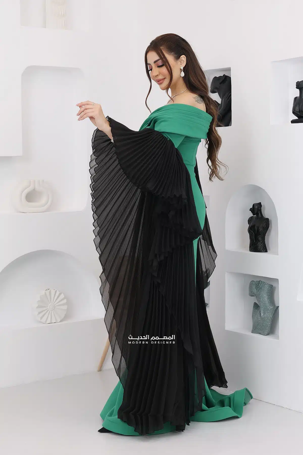 ⁦فستان سهرة باكمام طويلة فخمة⁩ - الصورة ⁦7⁩