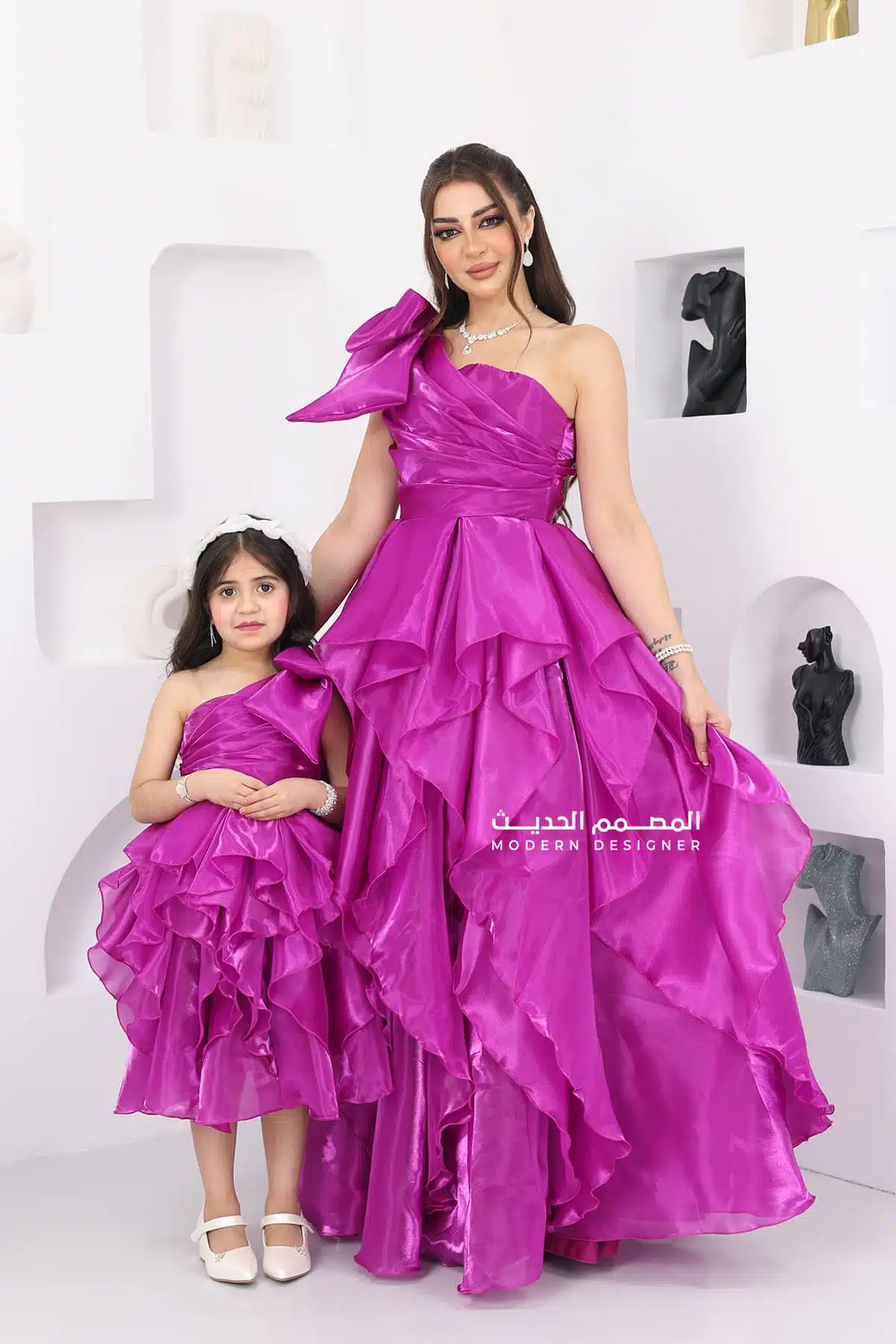 فستان بناتي بفونكة فخمة على الكتف فستان بناتي بفونكة فخمة على الكتف