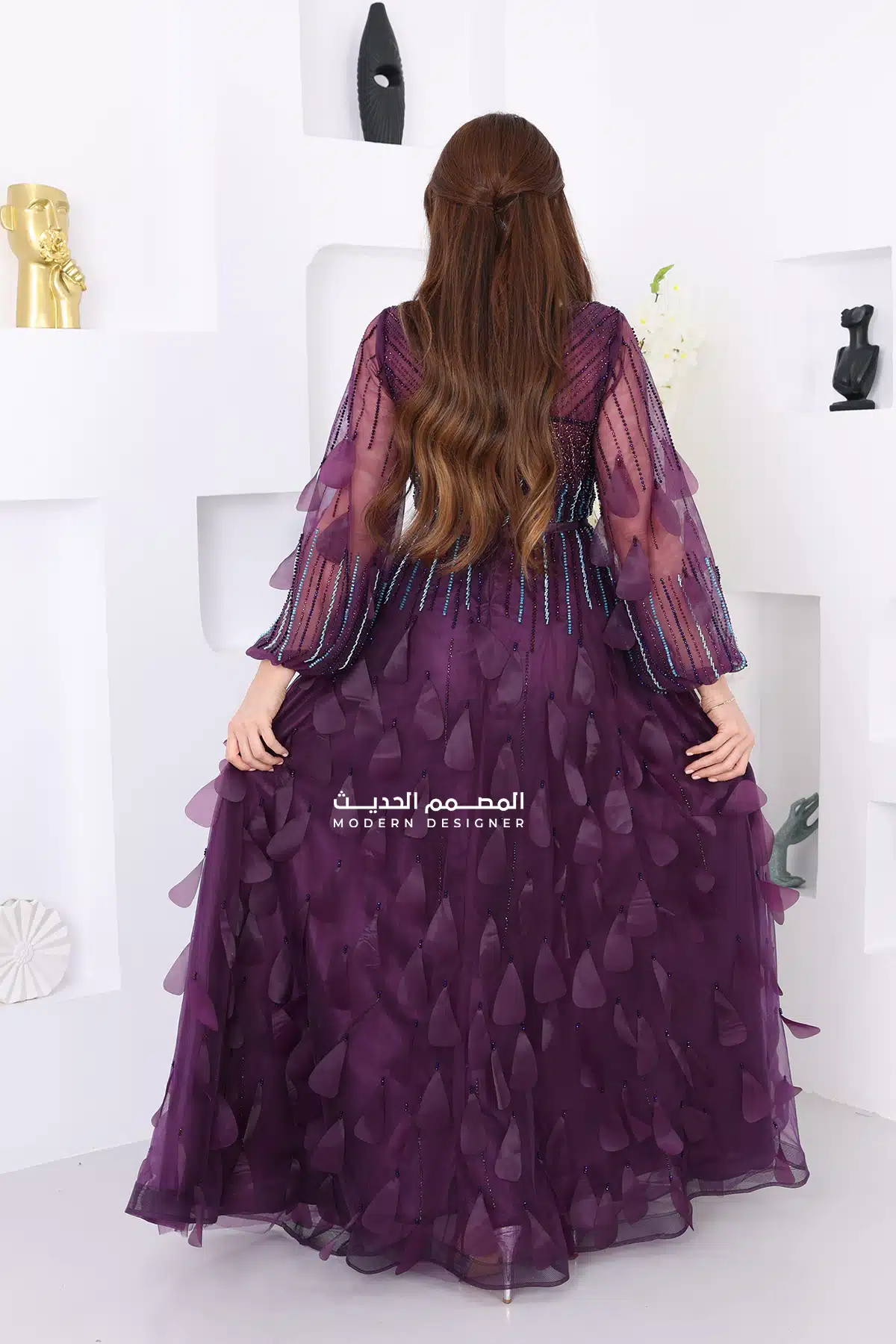 فستان سهرة ملكي بتطريز فاخر