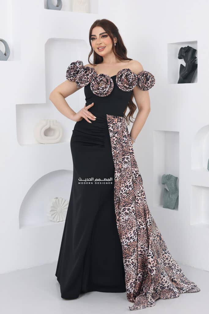 فستان سواريه ناعم بشال فخم (2) فستان سواريه ناعم بشال فخم