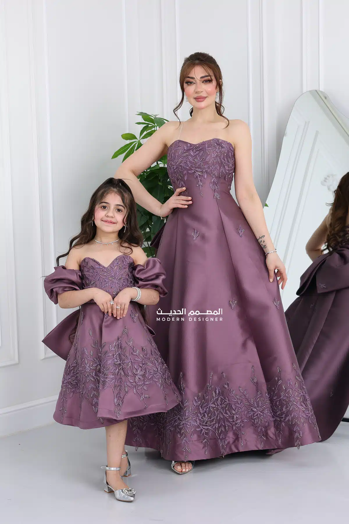 فستان بناتي انيق بأكمام بوف فستان بناتي انيق بأكمام بوف