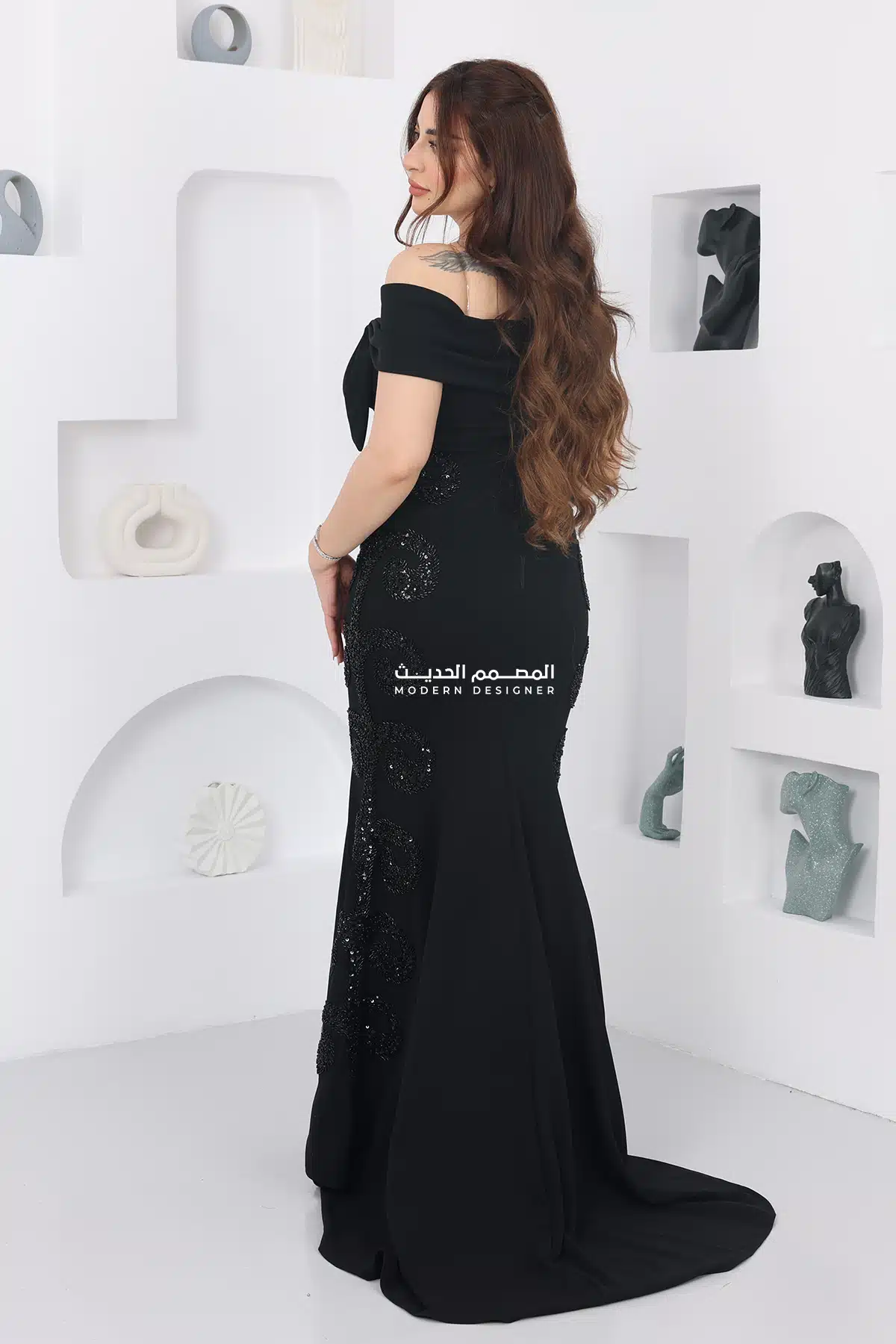 فستان سوارية طويل ملكي فستان سوارية طويل ملكي