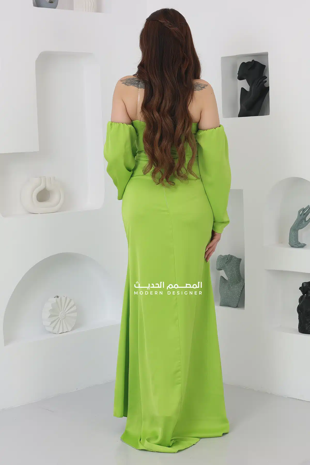 فستان سواريه بأكمام منفصله فخمه فستان سواريه بأكمام منفصله فخمه