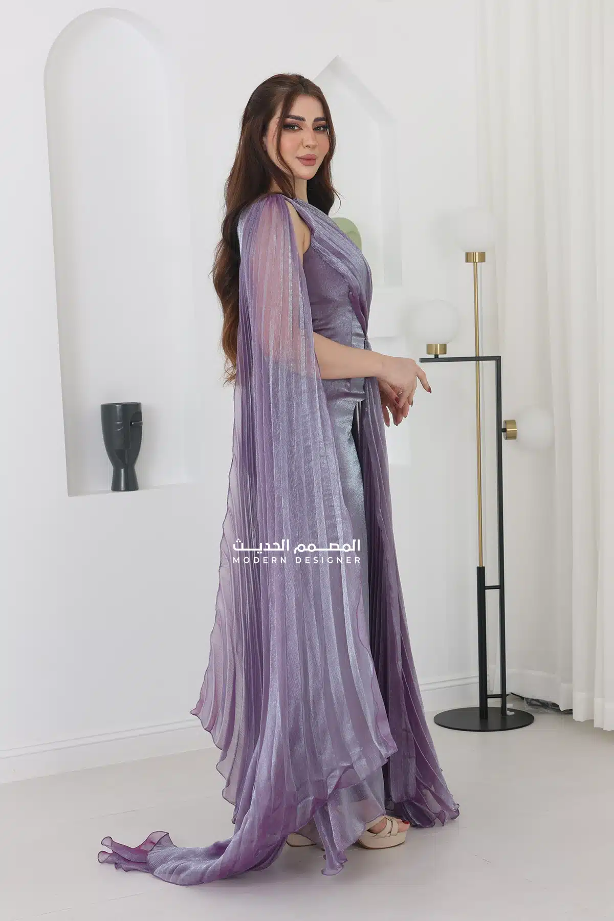 فستان سواريه ناعم بشال أنيق