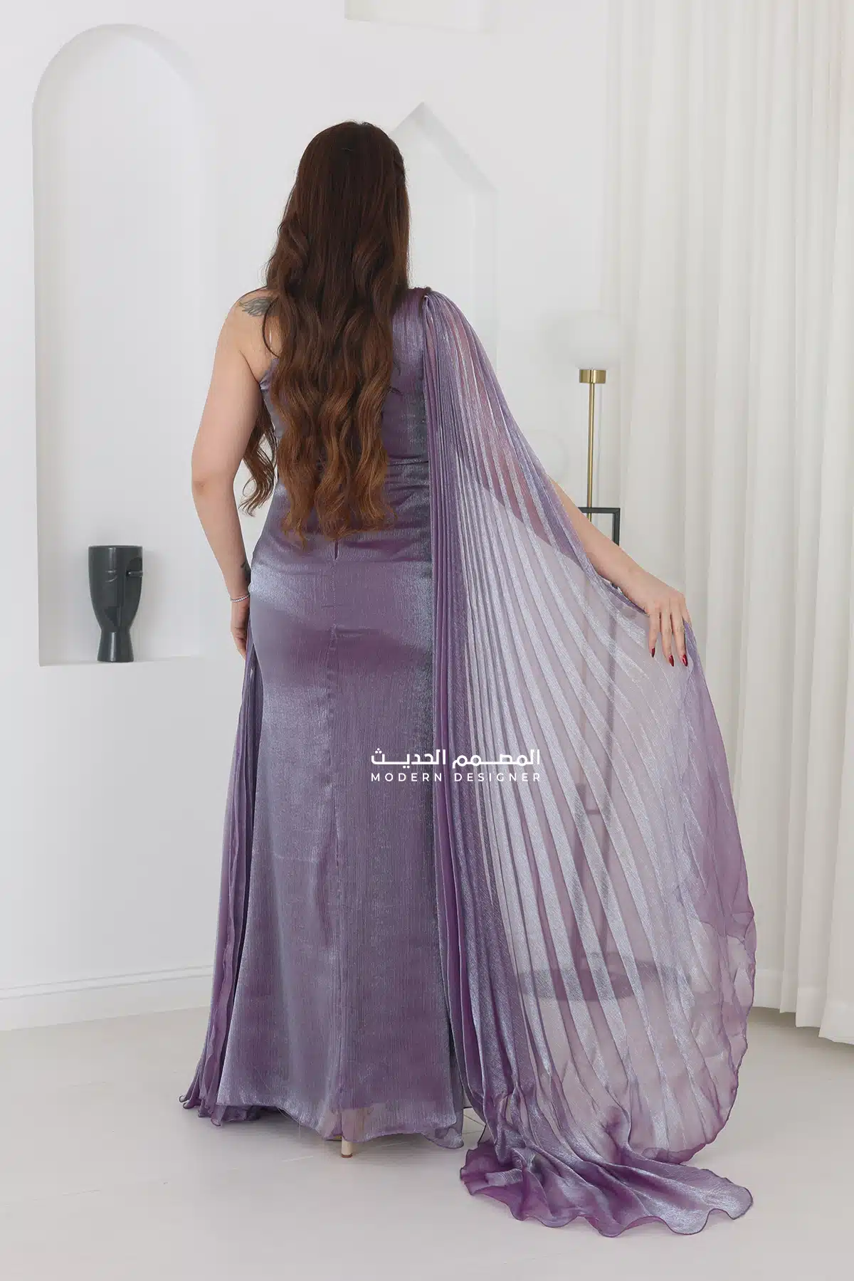 فستان سواريه ناعم بشال أنيق