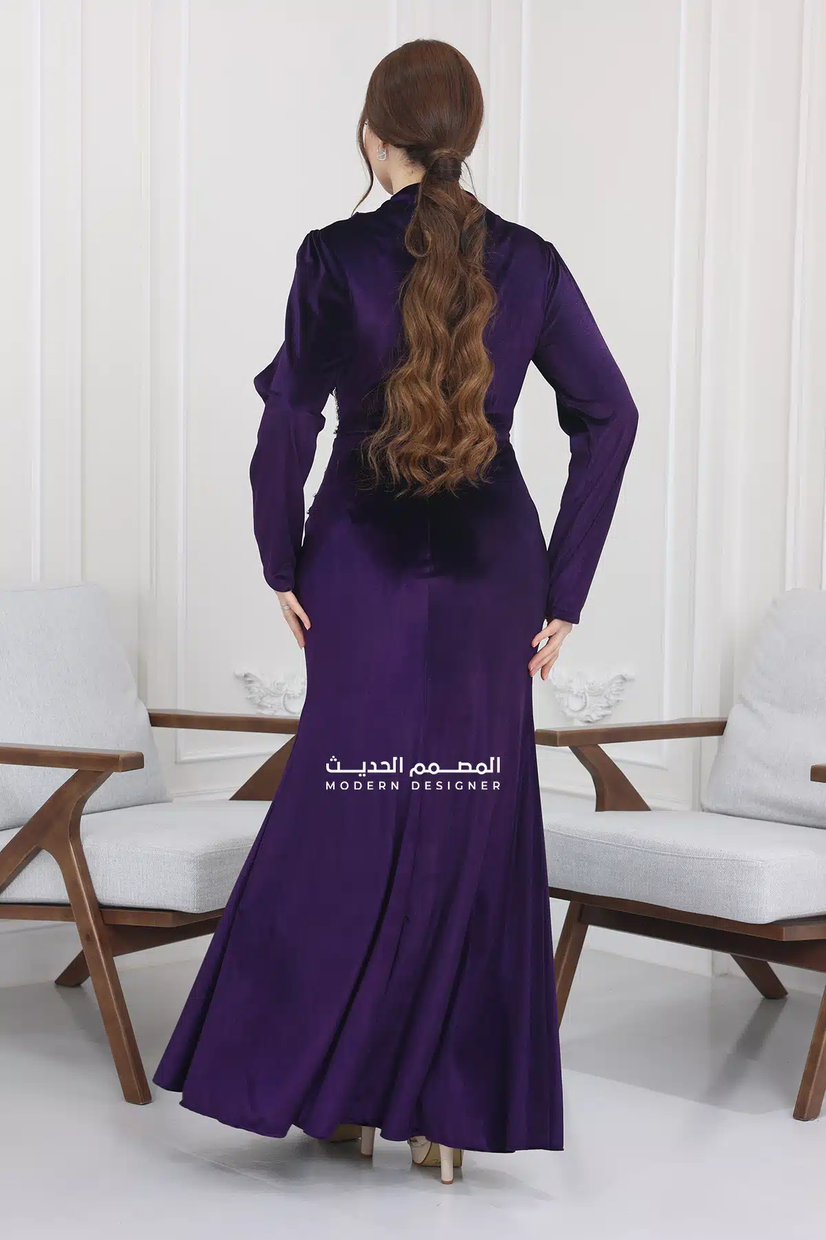 فستان طويل ناعم شتوي فخم فستان طويل ناعم شتوي فخم