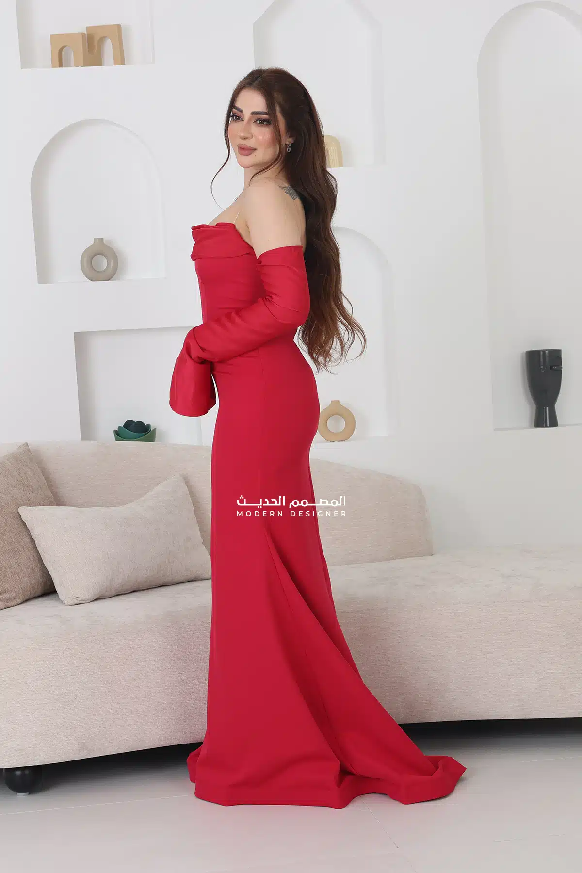 فستان ناعم أحمر