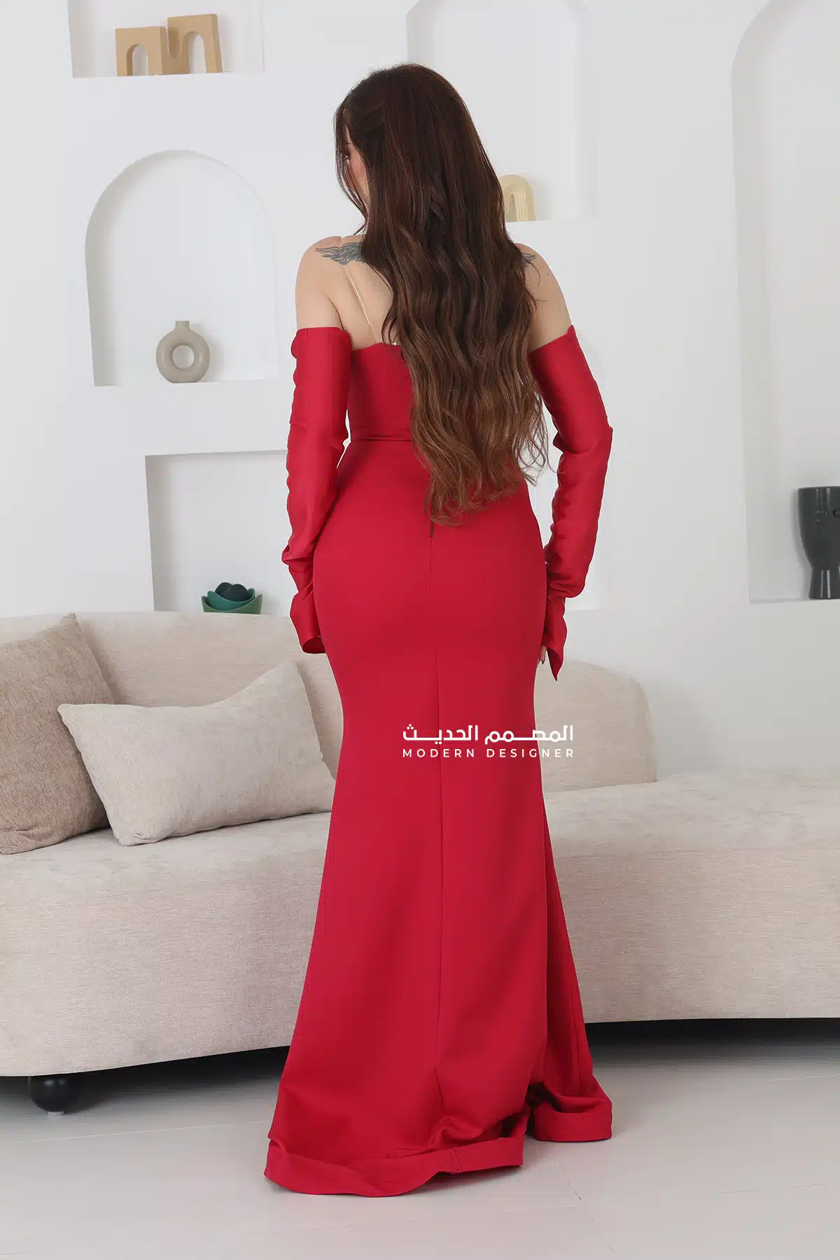 فستان ناعم أحمر