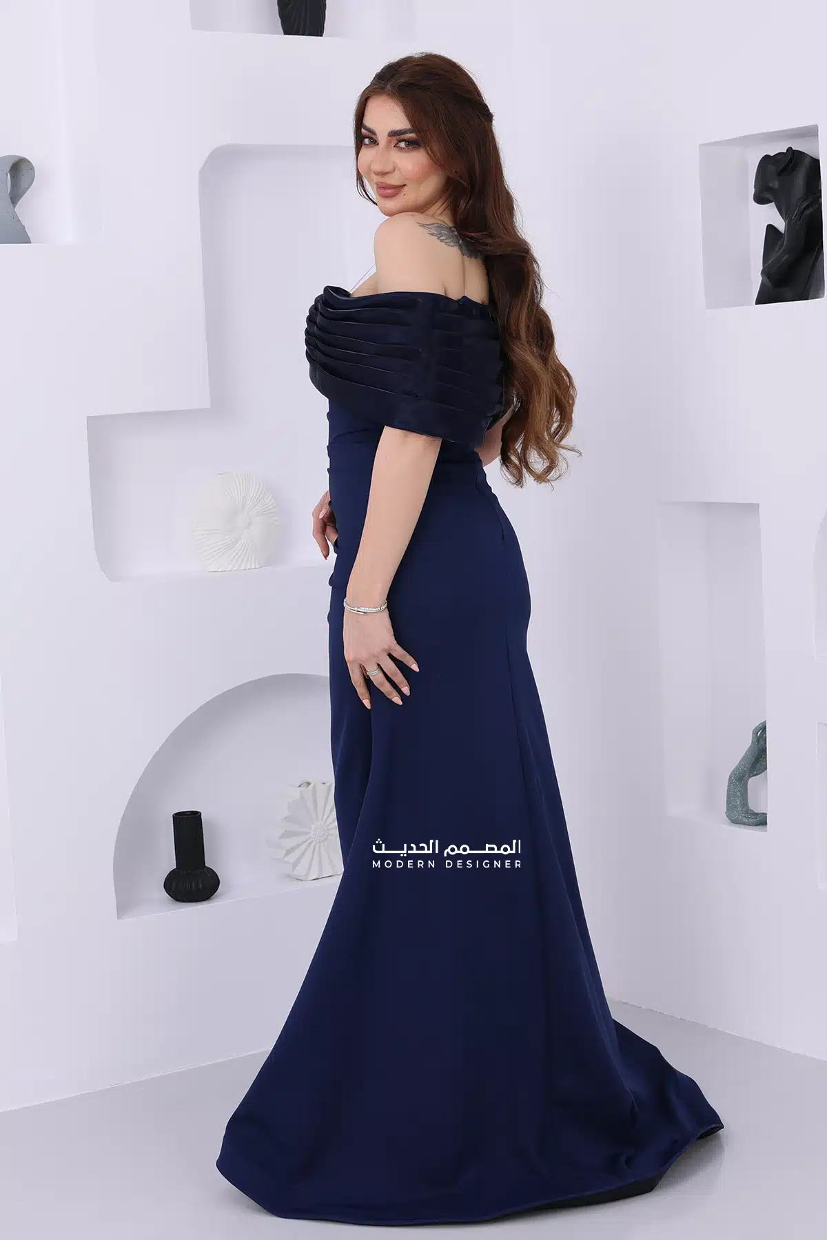 فستان سهرة طويل فاخر