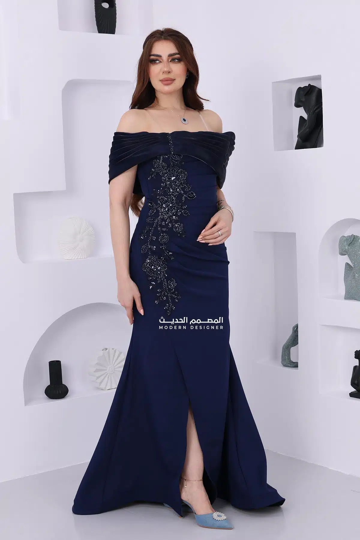 فستان سهرة طويل فاخر