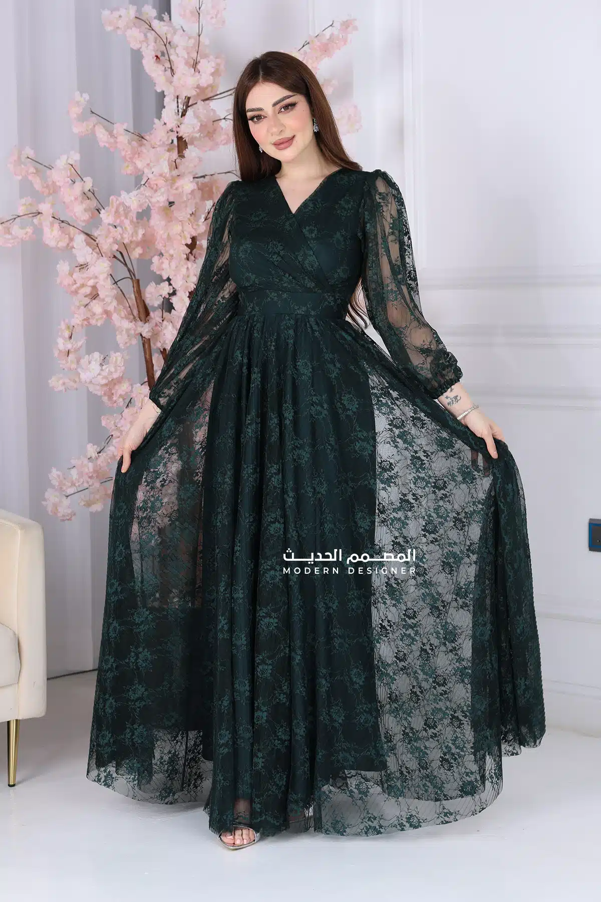 فستان دنتيل طويل