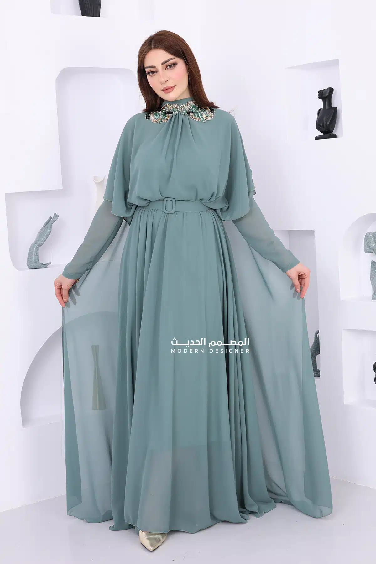 فستان شيفون طويل