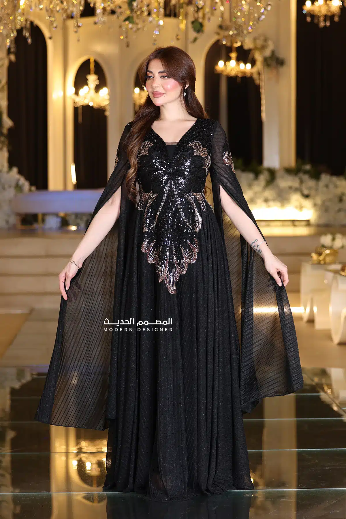 فستان سواريه لمعه طويل