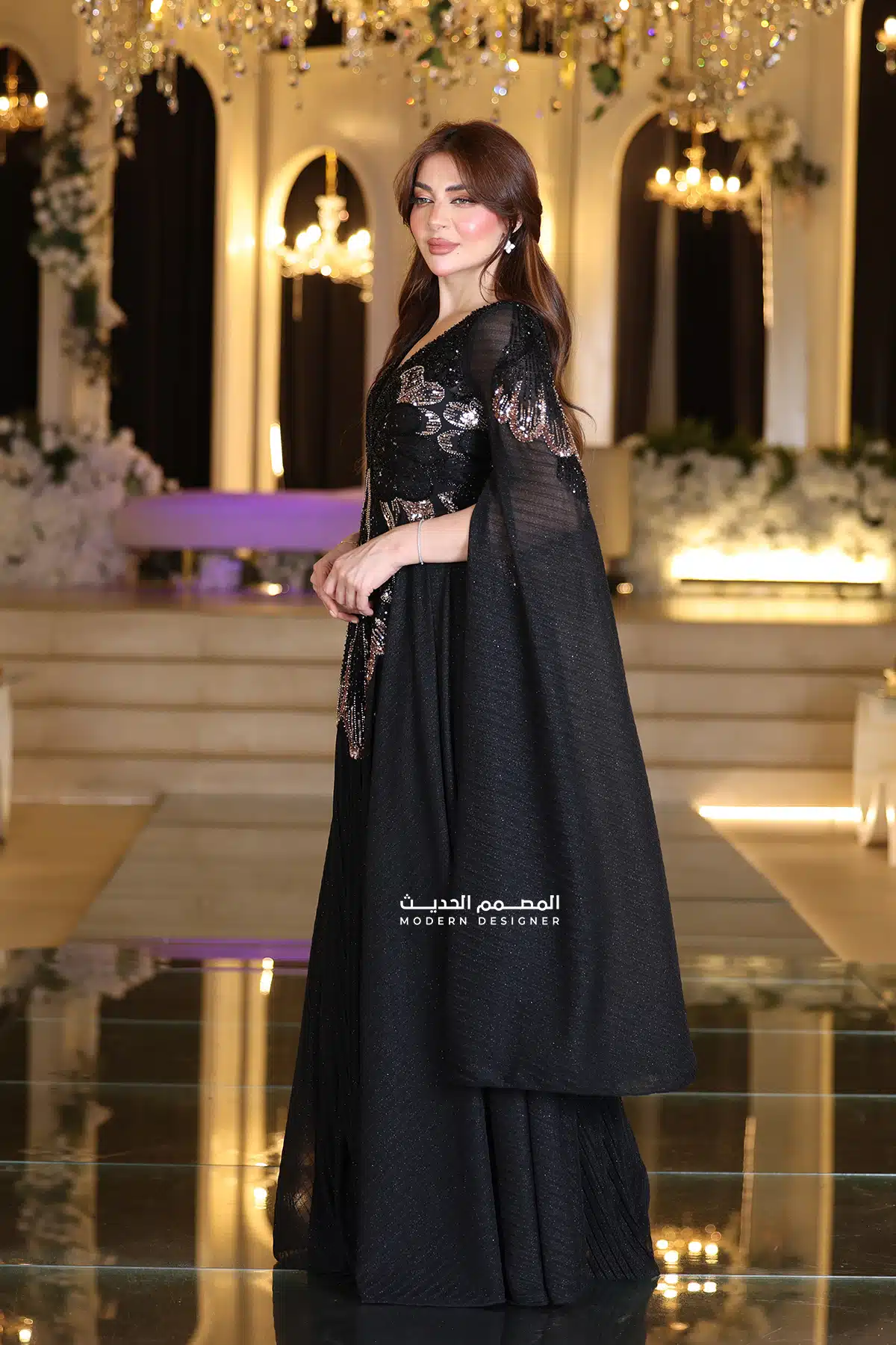 فستان سواريه لمعه طويل